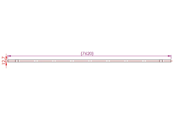 7620mm pu t1 2 belt length drawing