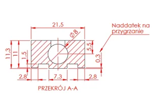 cleat section drawing 11mm height