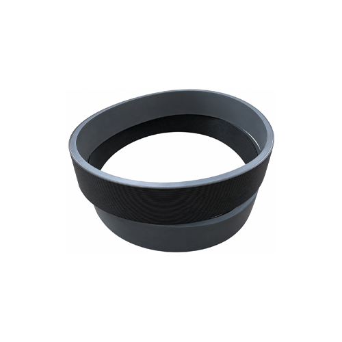 Gray Rubber Covered Poly Ribbed Belt For Improved Grip